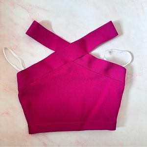 COPY - Babaton Sculpt Knit Criss Cross Cropped Tank (jersey stitch)